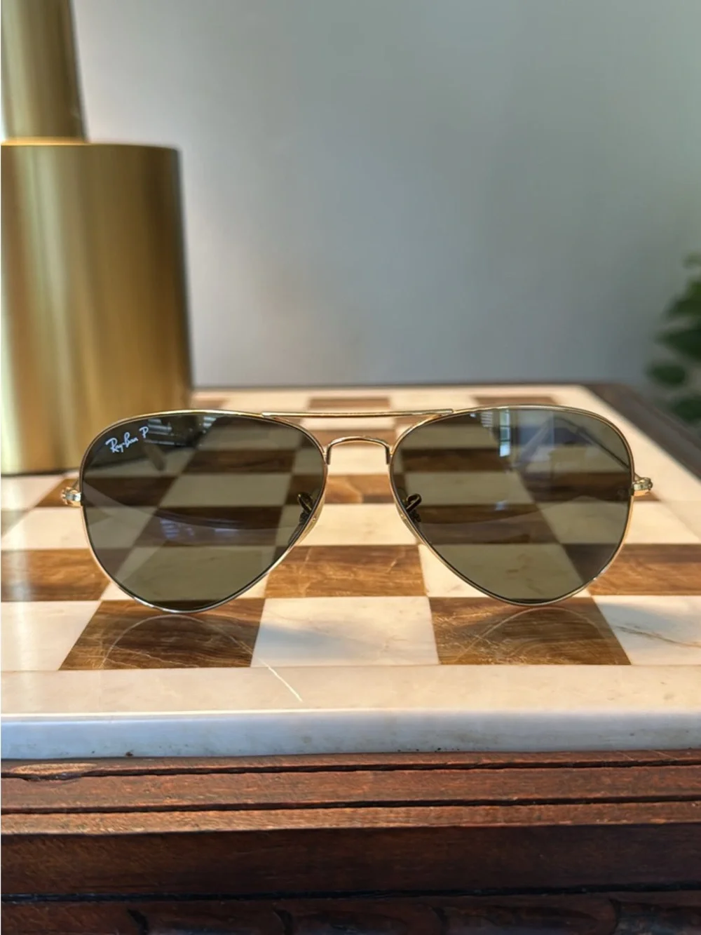 Ray-Ban Gold Aviator Classic - RB3025 - Sunglasses with Dark Green Lenses